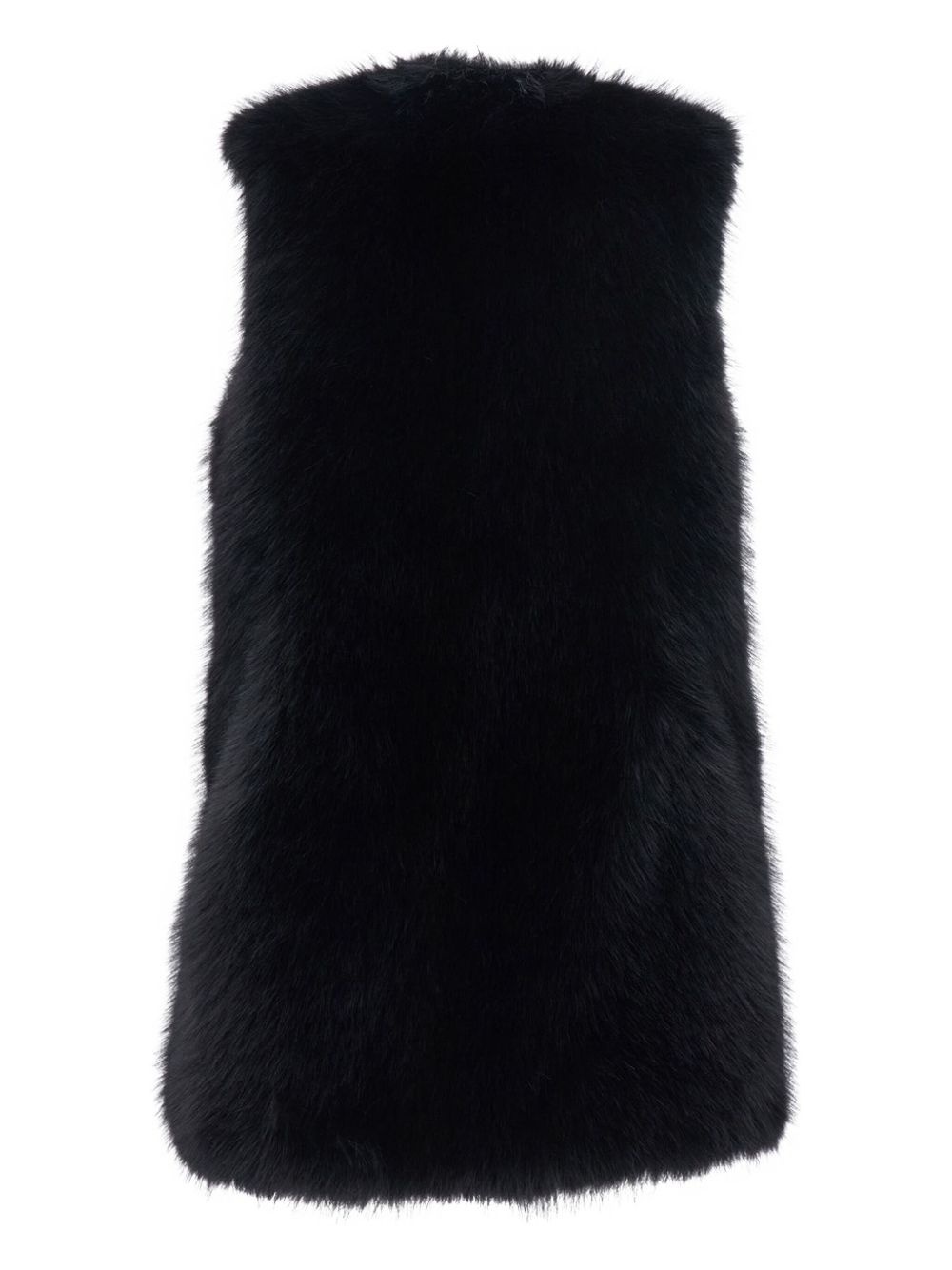 faux-fur sleeveless vest - 2