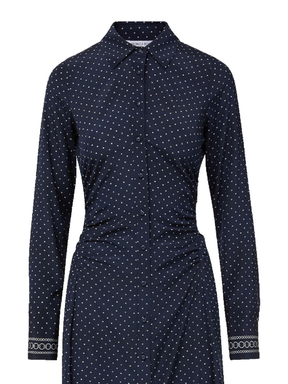 polka-dot print cinched-waist midi dress - 2