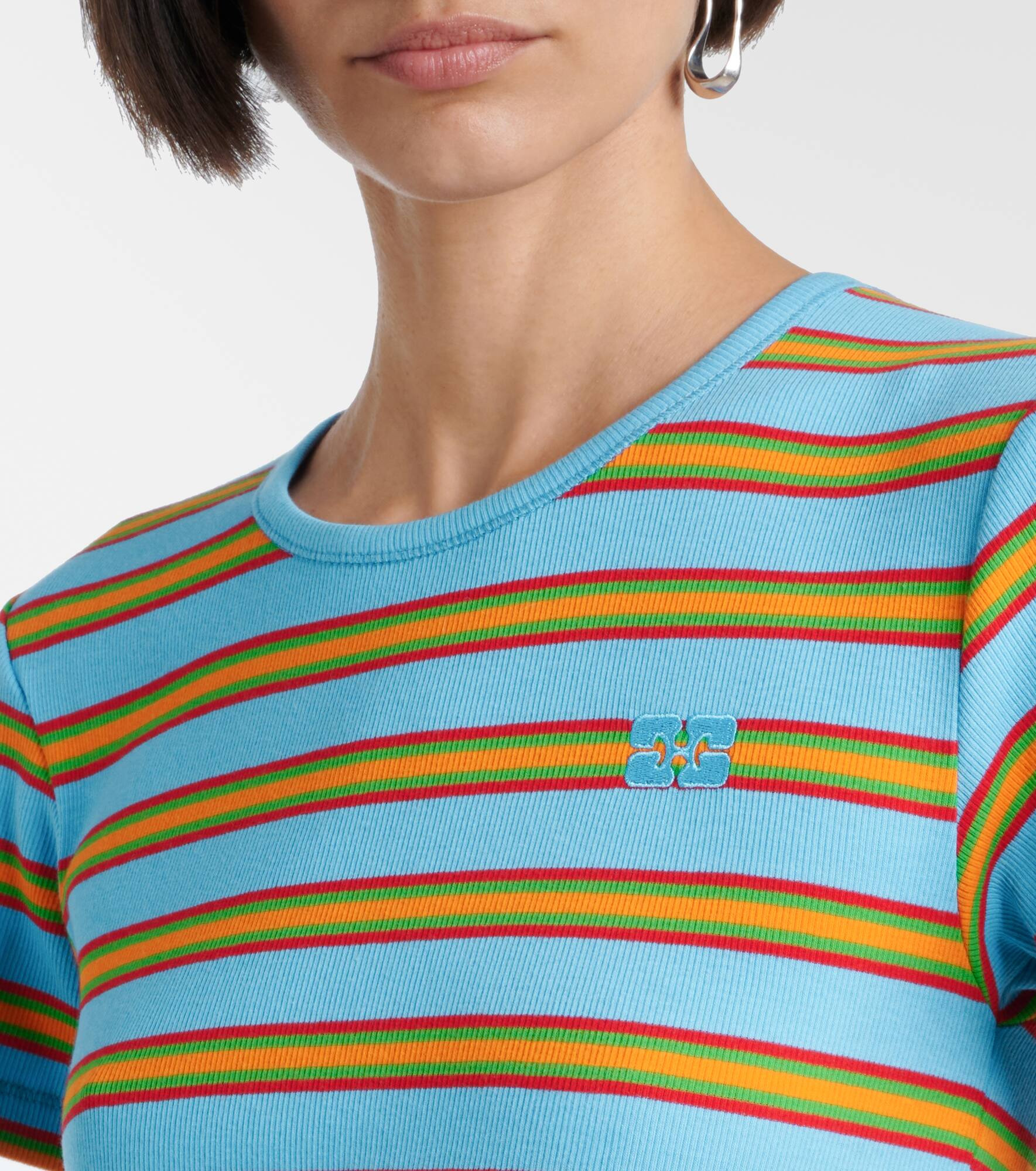 Striped cotton-blend T-shirt - 4
