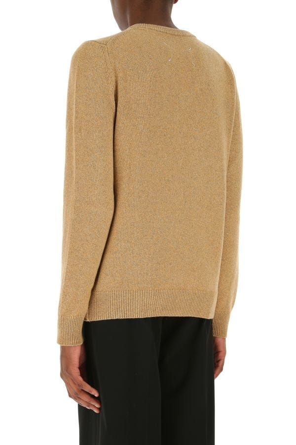 Melange mustard wool blend oversize sweater - 5