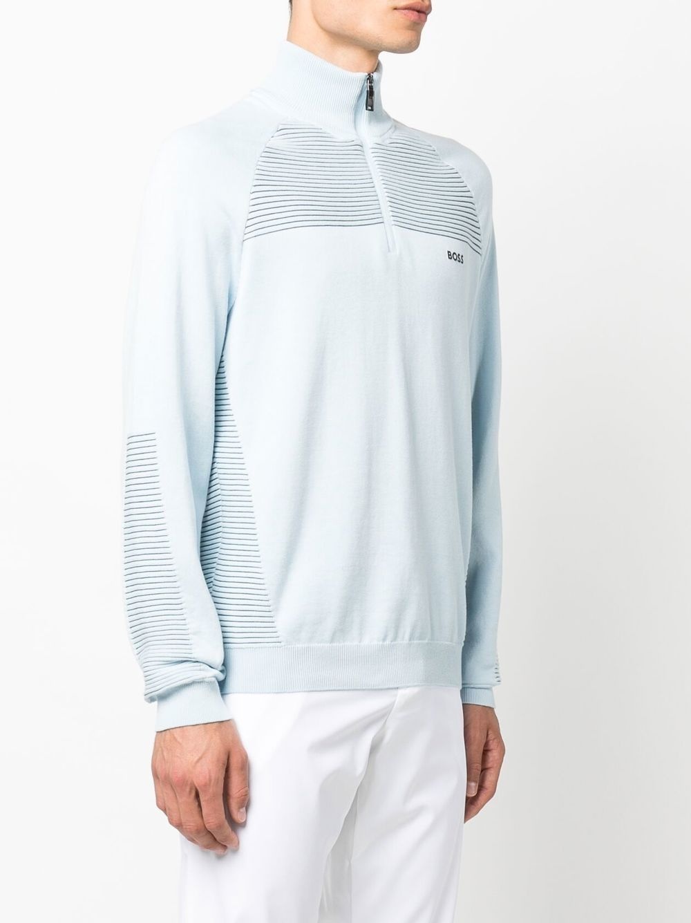 striped half-zip jumper - 3