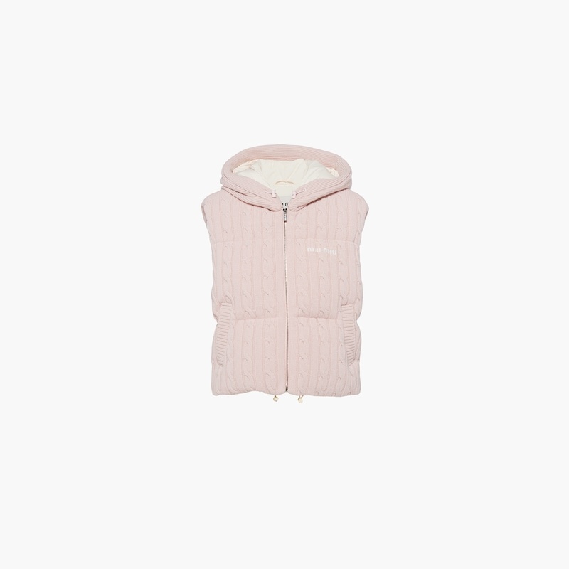 Padded cashmere wool down vest - 2