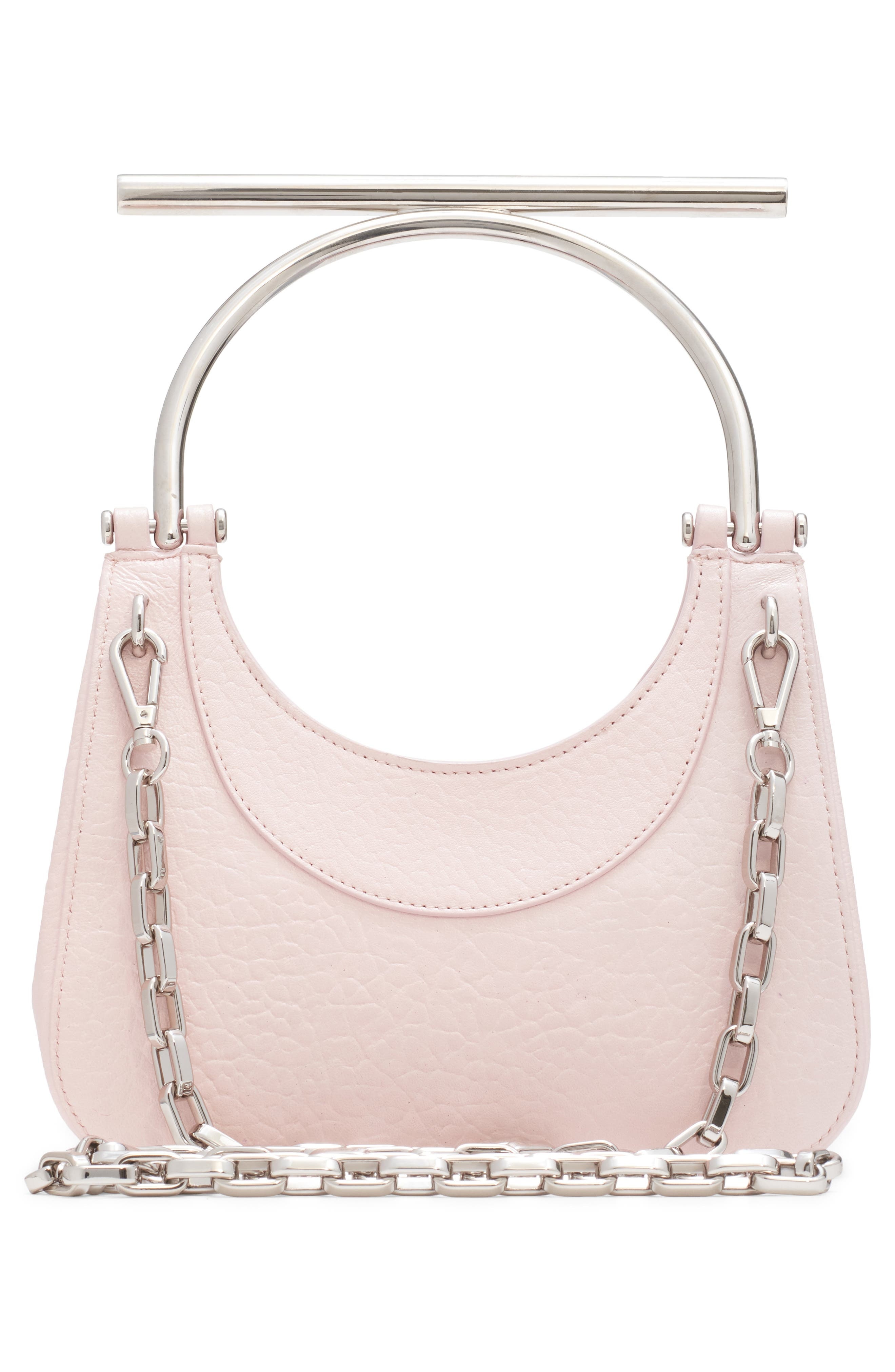 McQueen Mini T-Bar Crossbar Leather Handbag in 9813 Venus Pink/Silver at Nordstrom - 4