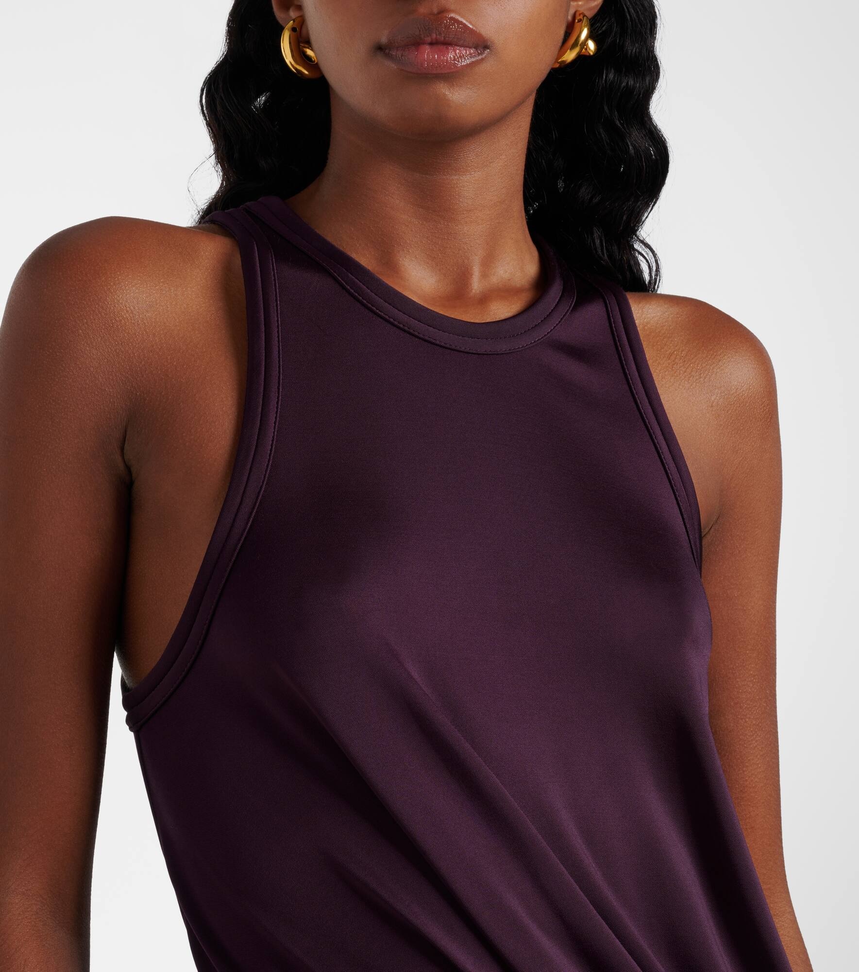 Cutout draped jersey midi dress - 4