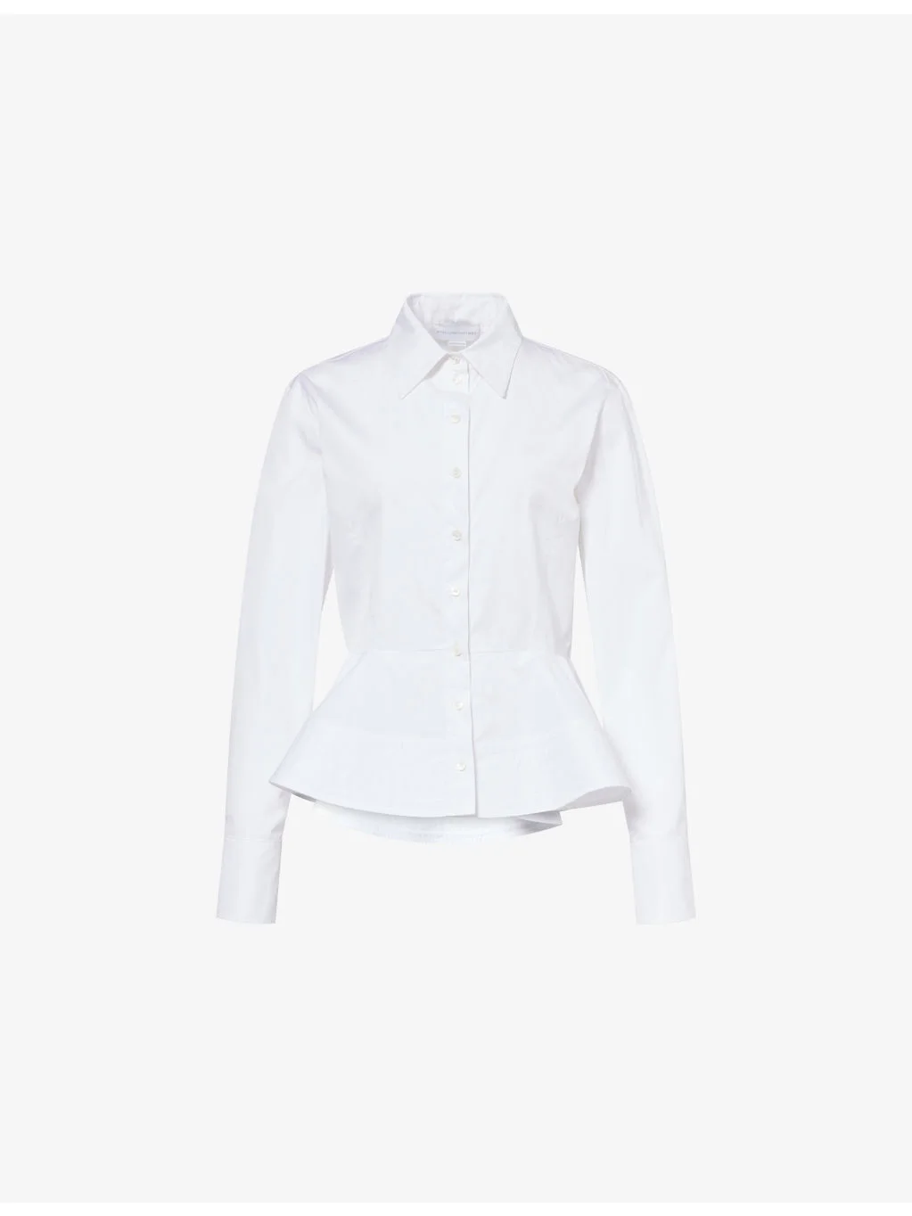 Peplum-Waist Tailored Cotton Shirt - 1