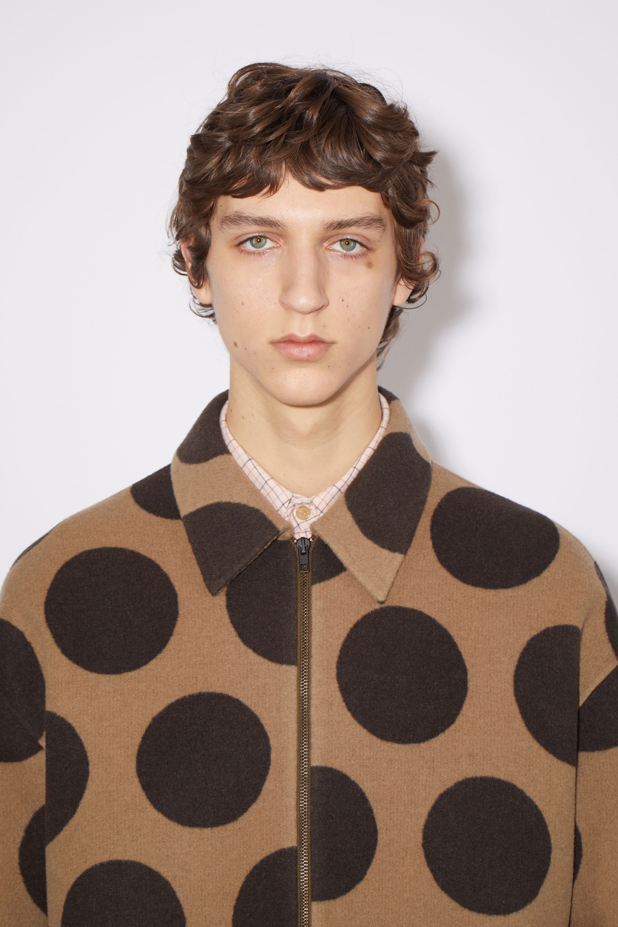 Polka dot wool jacket - Beige/brown - 6
