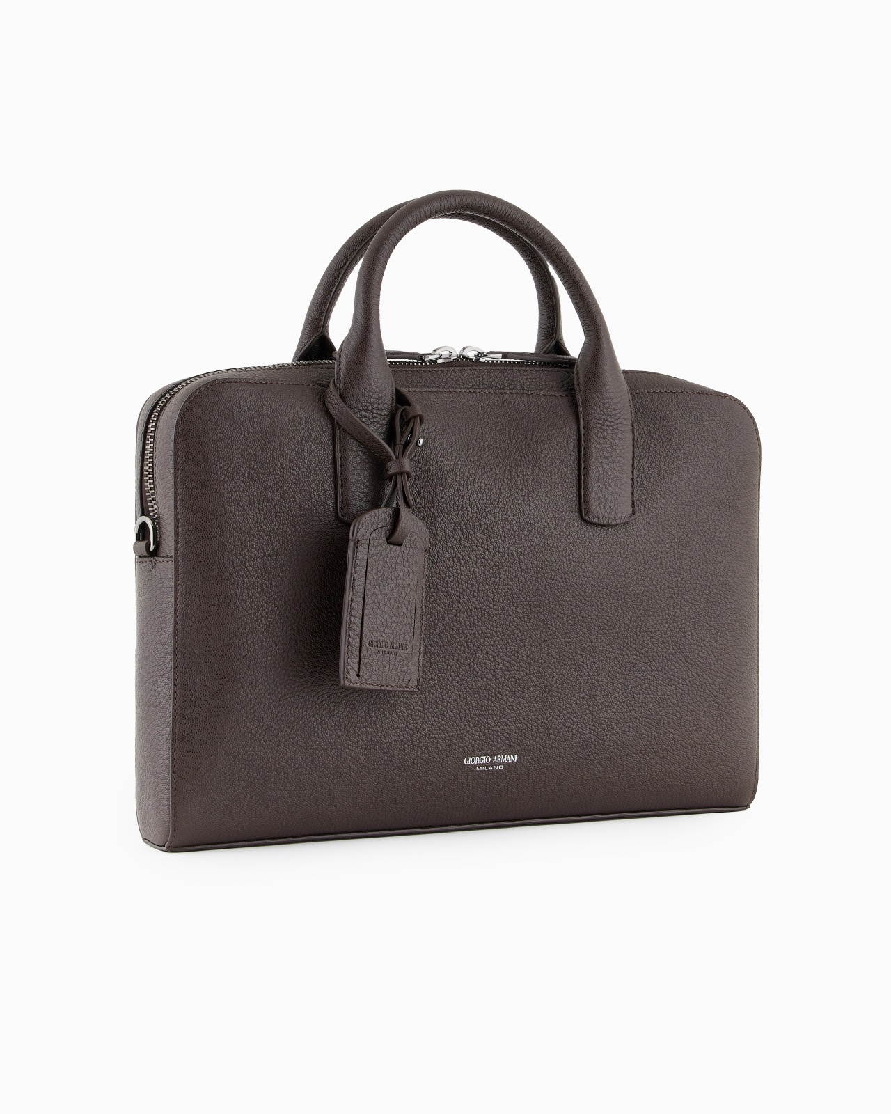 PEBBLED LEATHER BRIEFCASE - 2