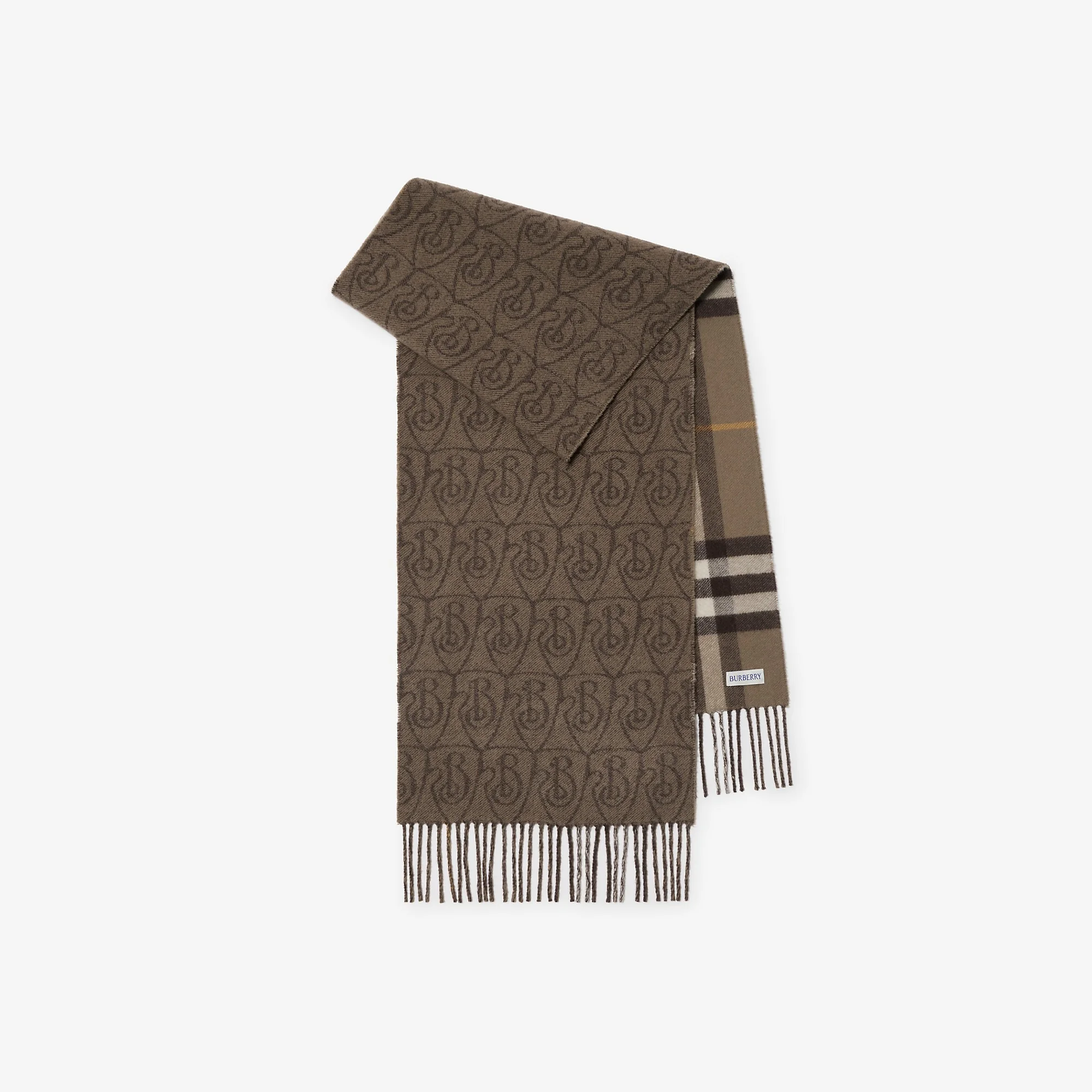 Reversible B Shield Cashmere Scarf - 1