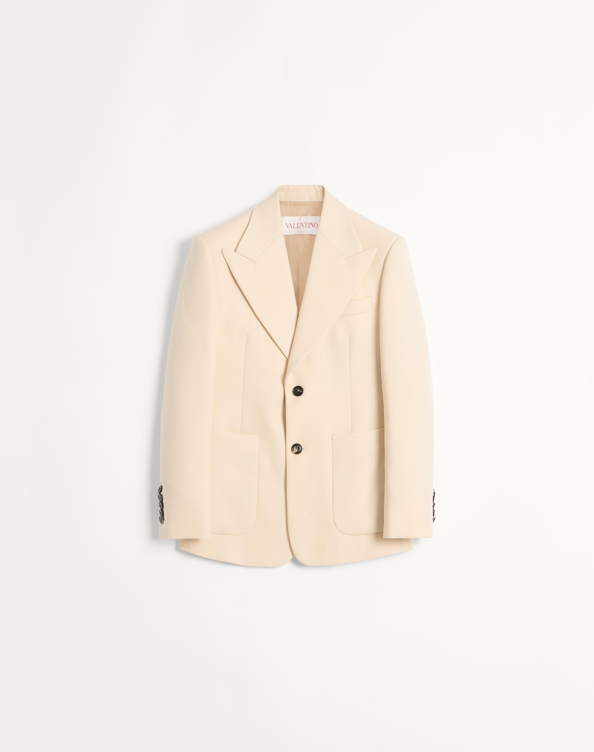 SINGLE-BREASTED WOOL GABARDINE JACKET - 1