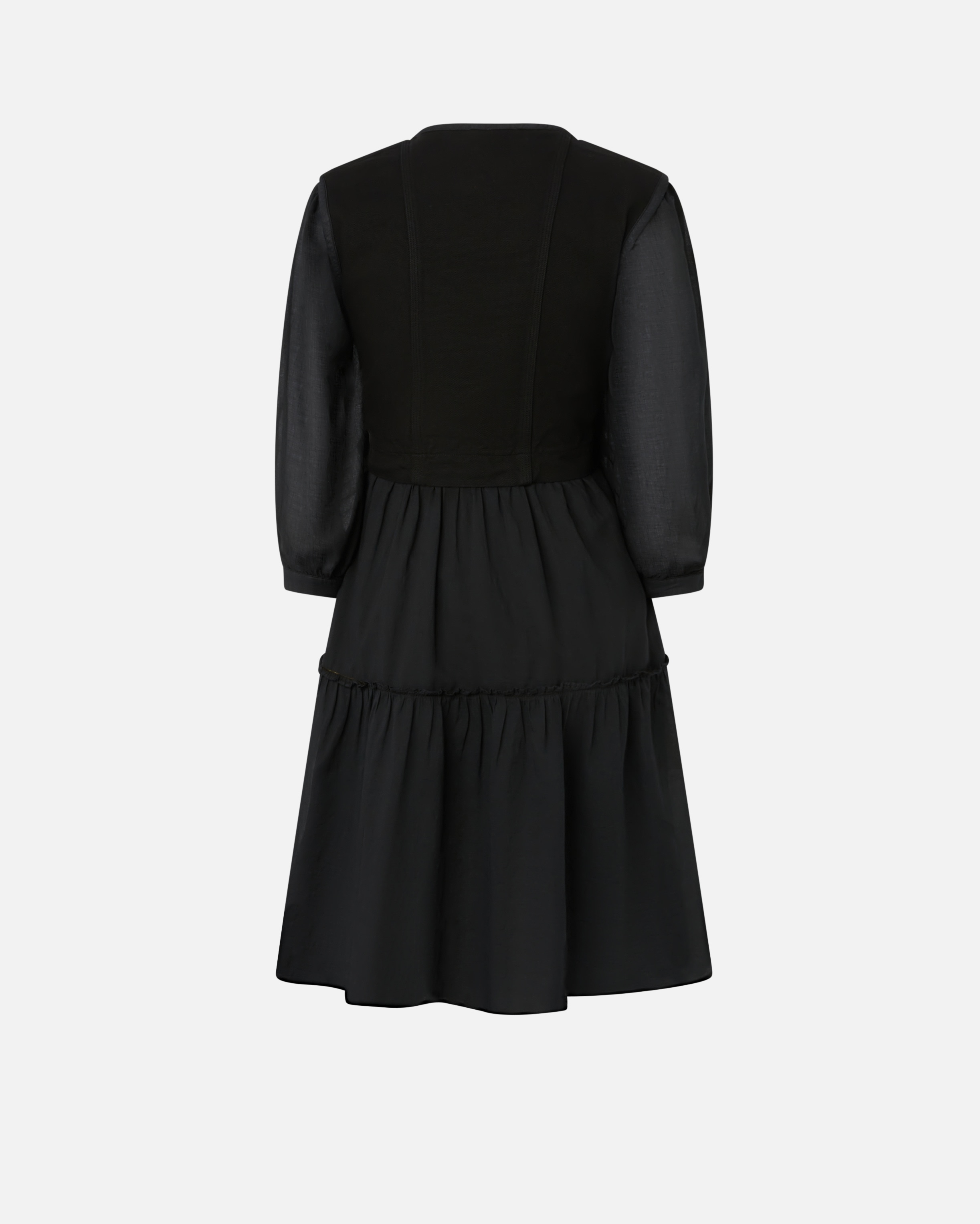 TWO-PIECE EFFECT MINI DRESS WITH SOFT SKIRT - 6