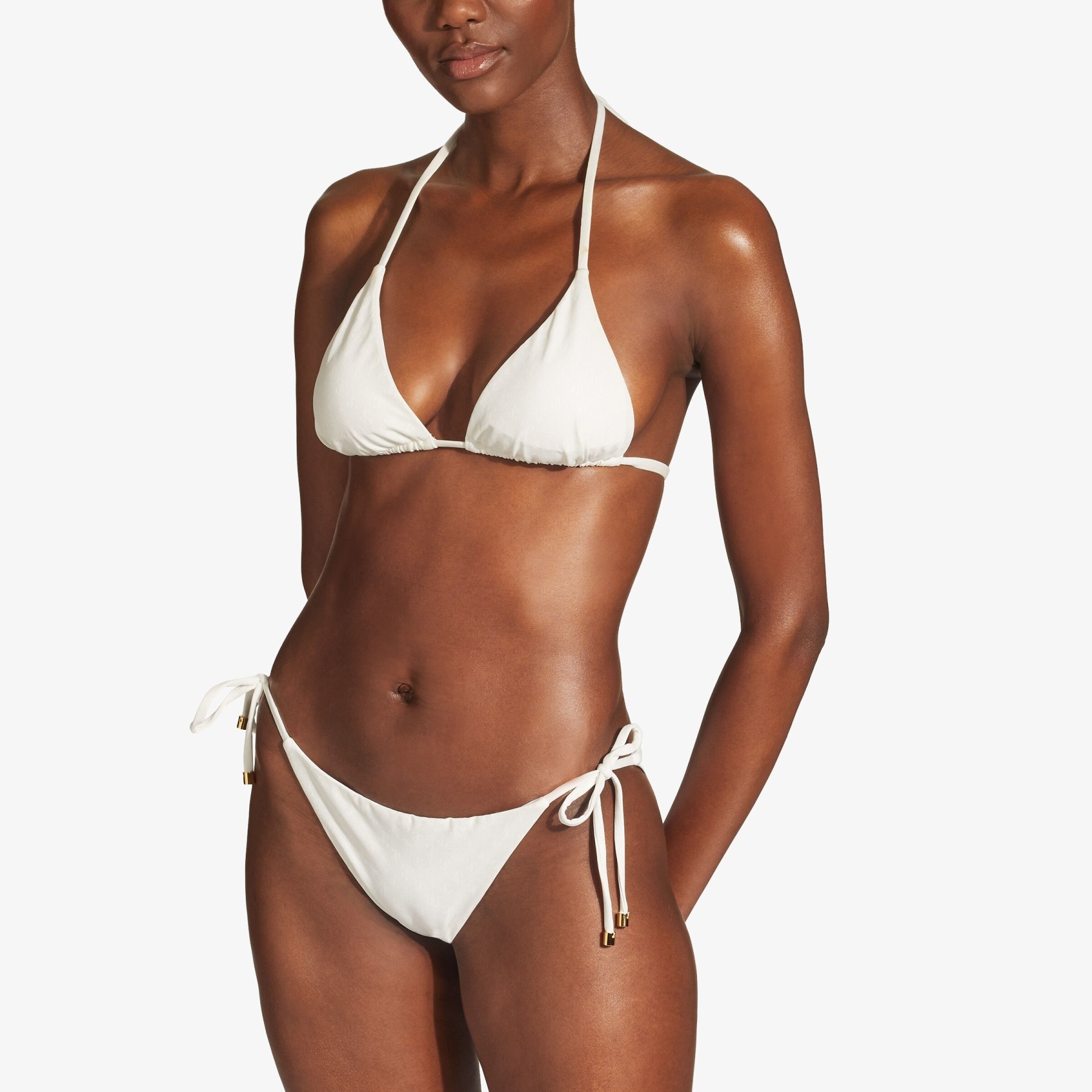 Ariah
Latte JC Monogram-Print Regenerated Nylon and Lycra Triangle Bikini Top - 2