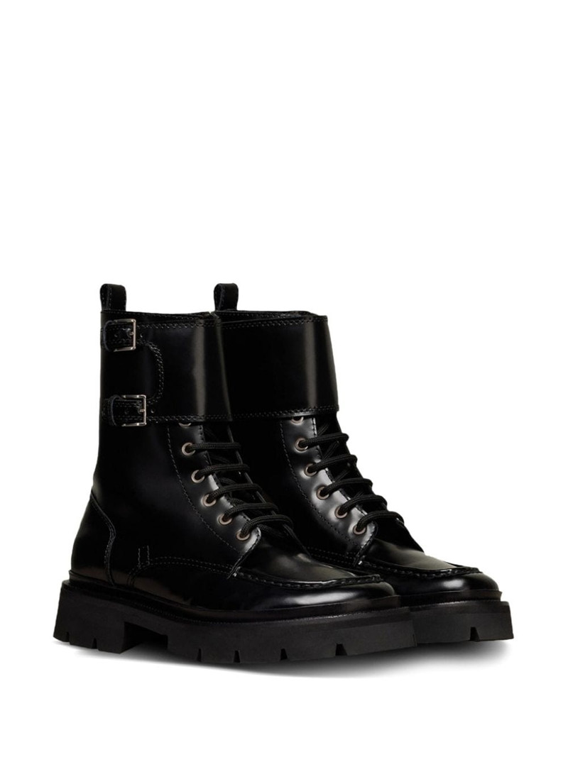 AMI Paris double-buckle leather boots outlook