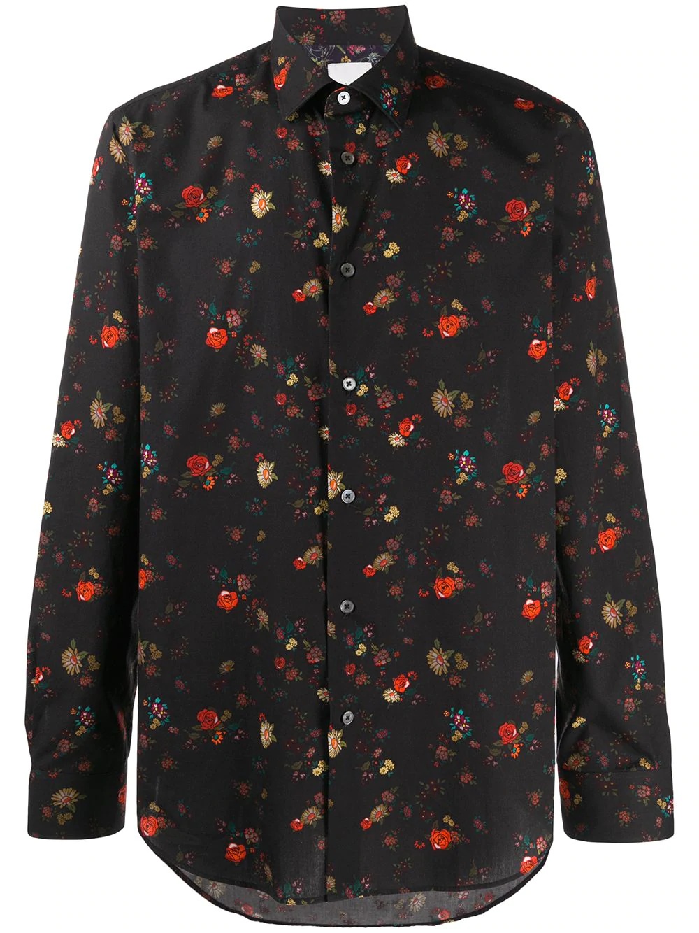 floral long-sleeve shirt - 1