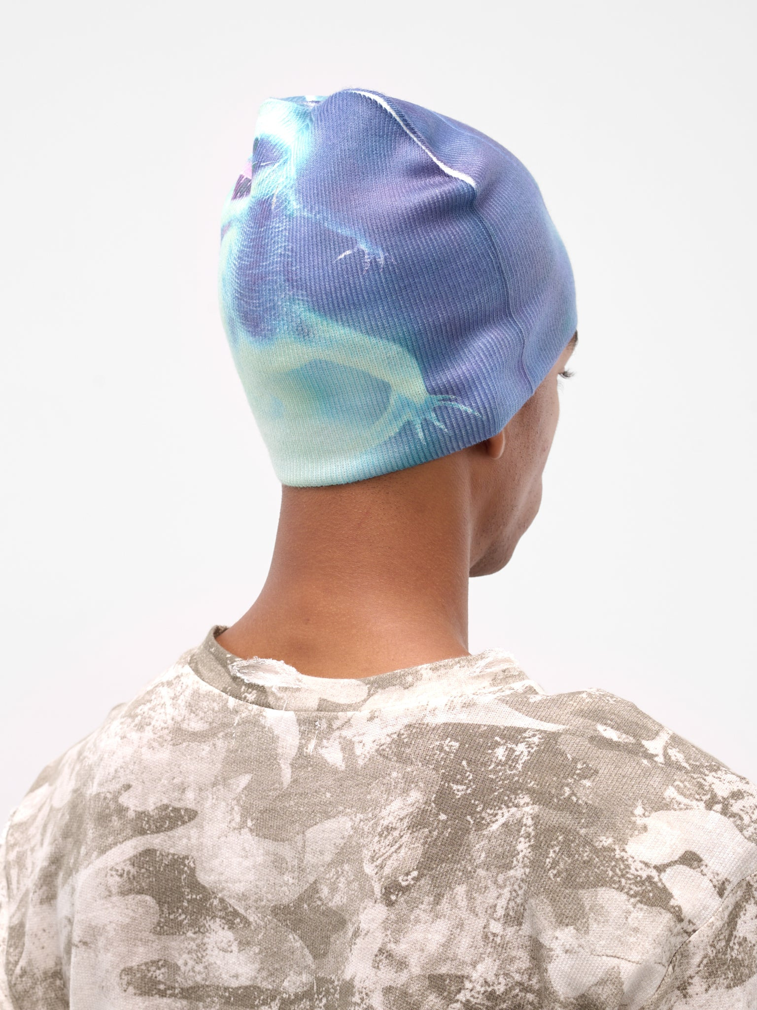 Blue Genesis Graphic Ribbed Beanie - 3