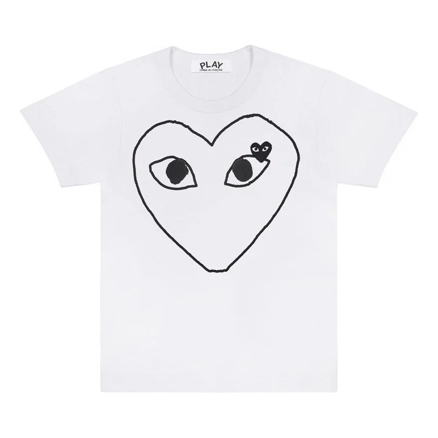 COMME des GARCONS PLAY Outlined Heart Tee 'White Black' AZ-T101-051-1 - 1
