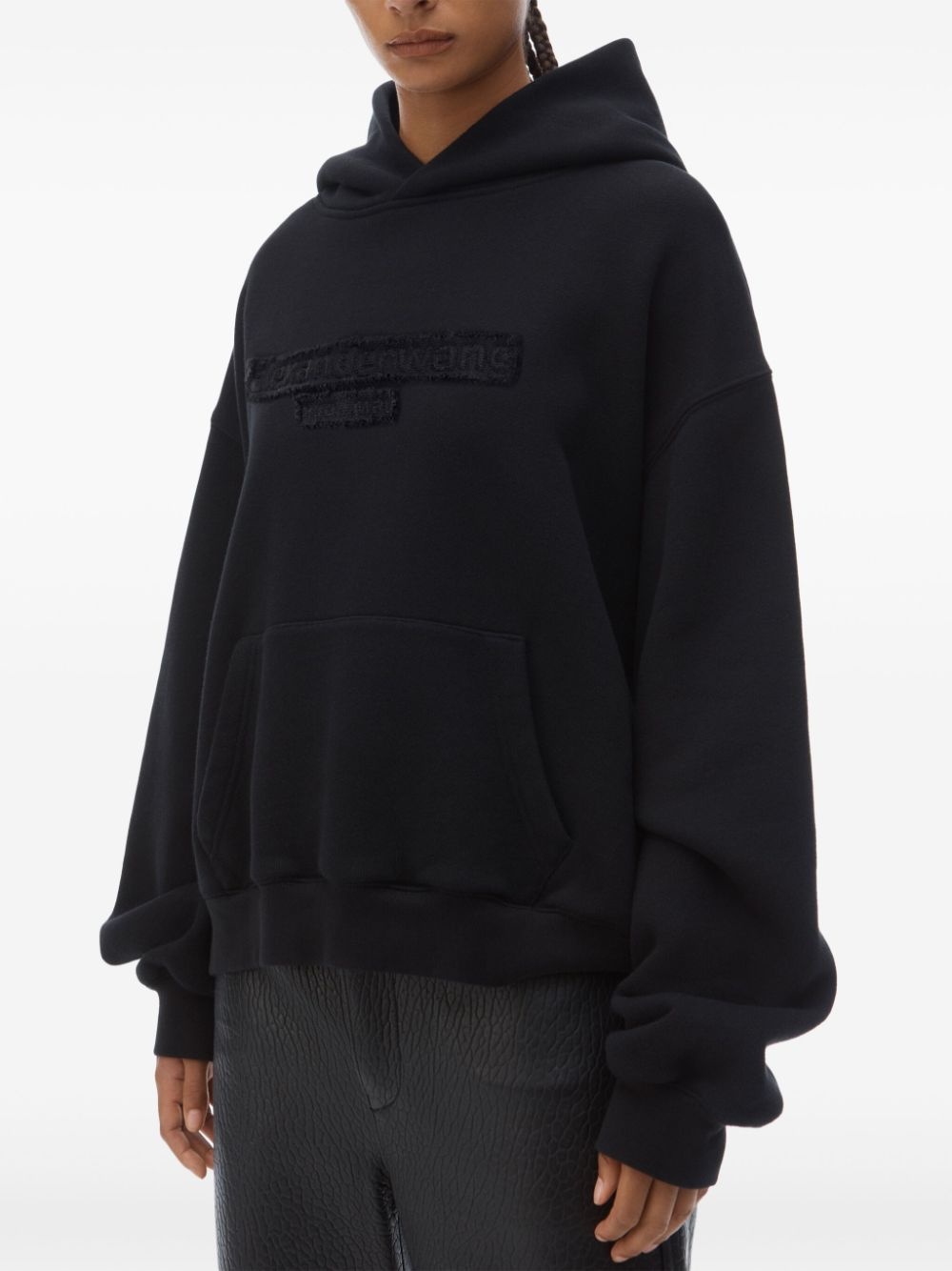 distressed-logo hoodie - 6