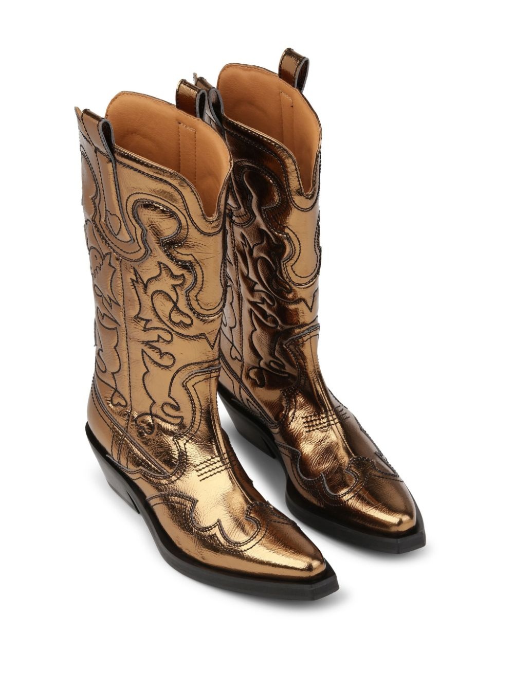 embroidered metallic-effect Western boots - 2