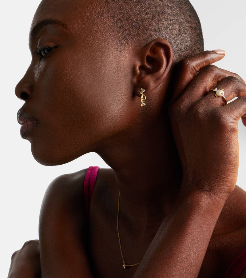 Yvonne Léon Sous L'eau 9kt gold earrings with diamonds and sapphires outlook