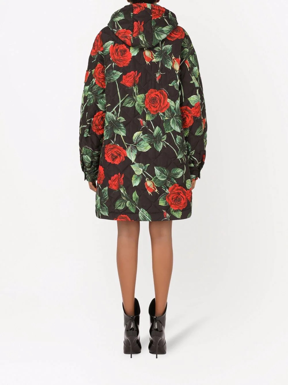 rose-print raincoat - 4
