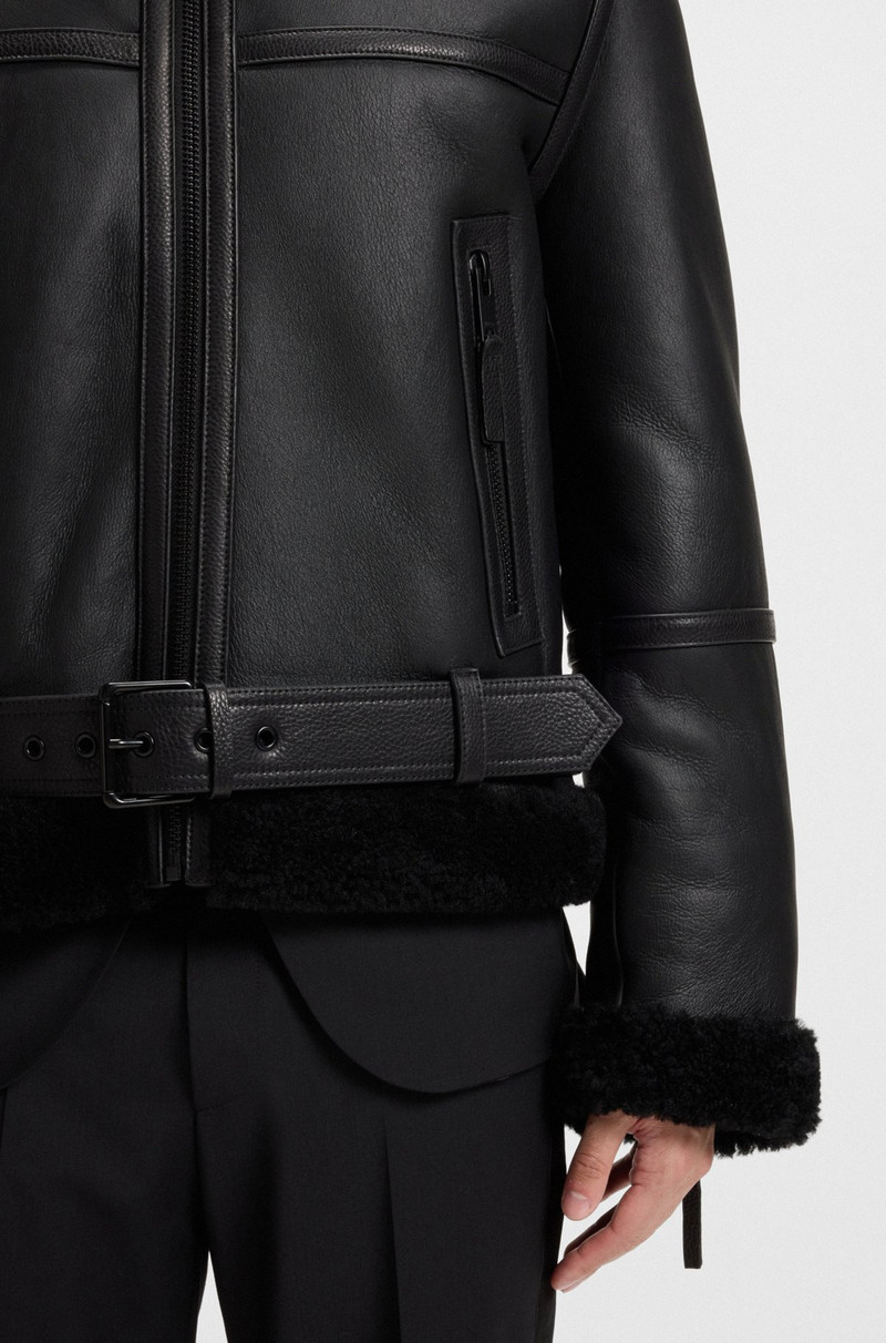 SHEARLING-TRIM JACKET IN LEATHER 6