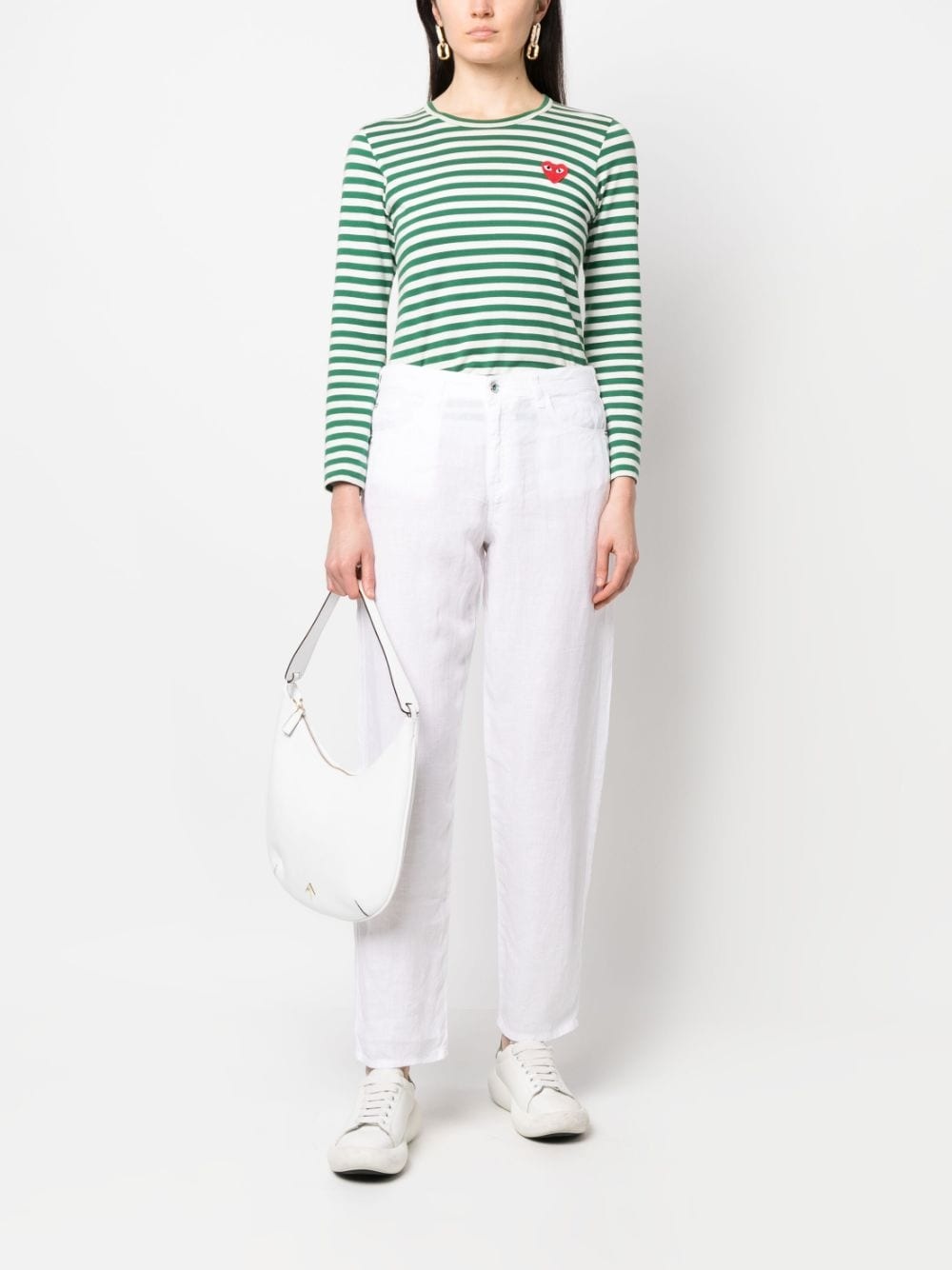 straight-leg linen trousers - 2