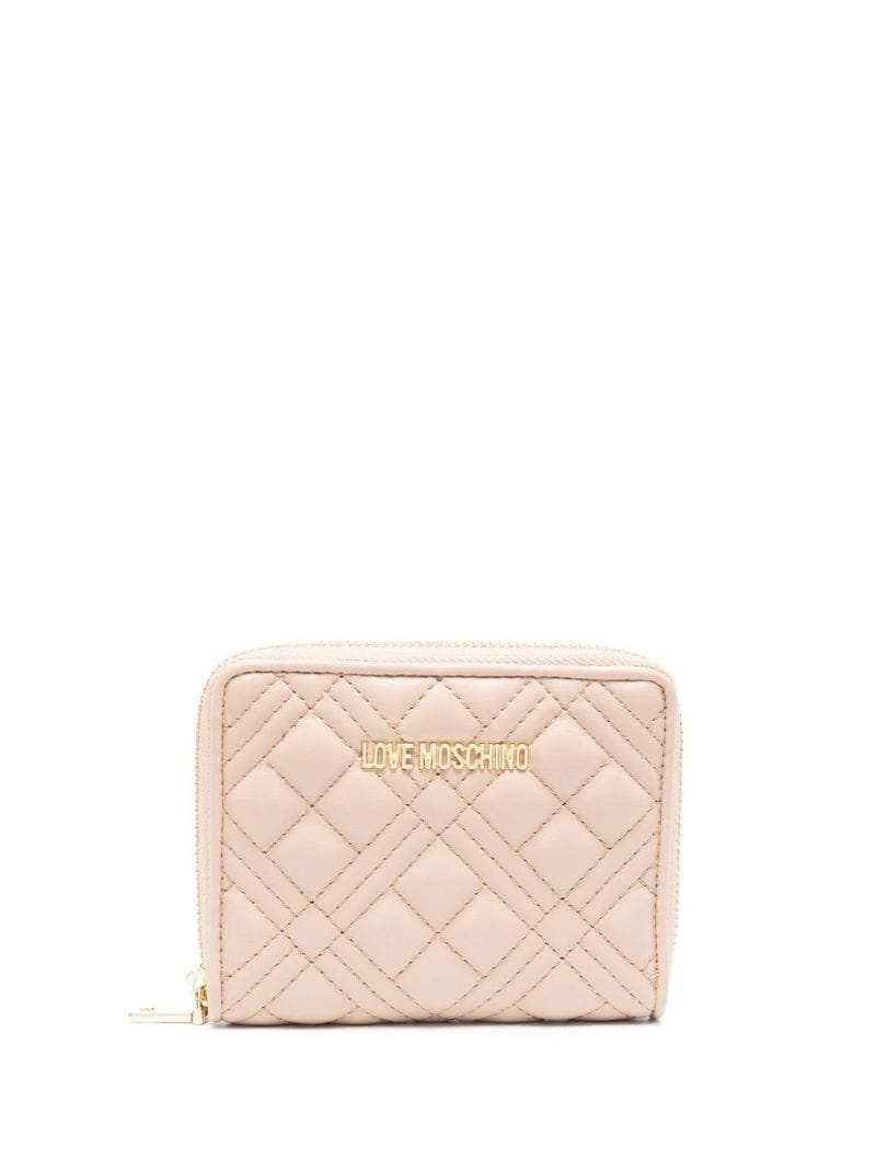 logo-plaque quilted wallet - 1