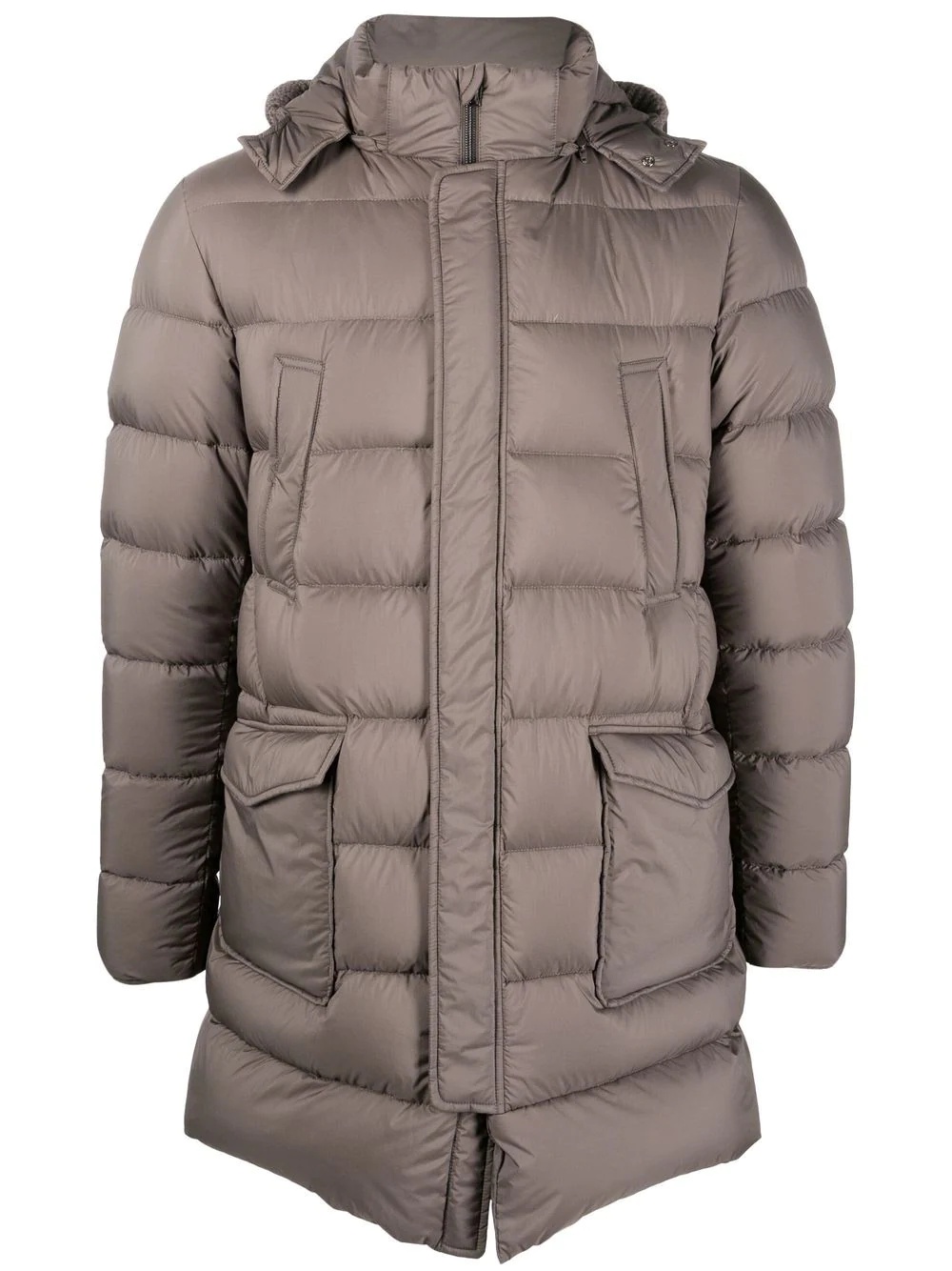 padded hooded down jacket - 1