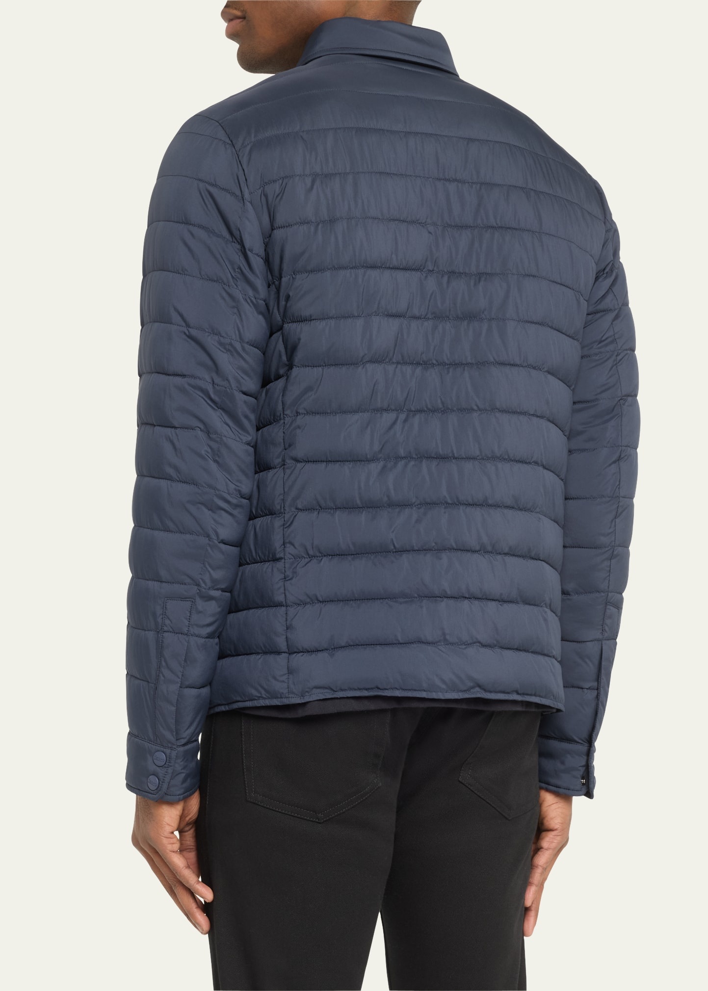 Men's Padded Nylon Snap-Front Overshirt - 3