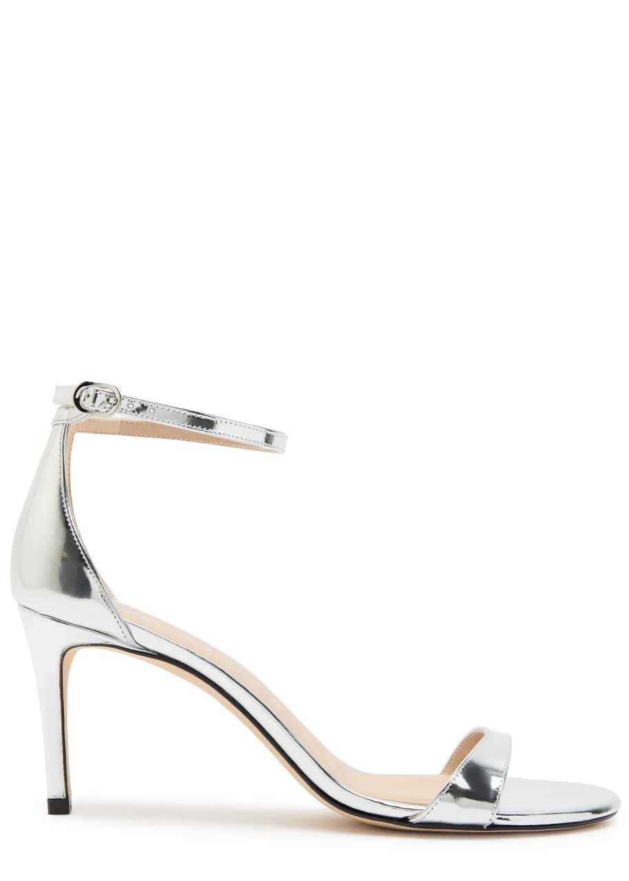 Stuart Weitzman Nudist II 75 Metallic Leather Sandals - 1