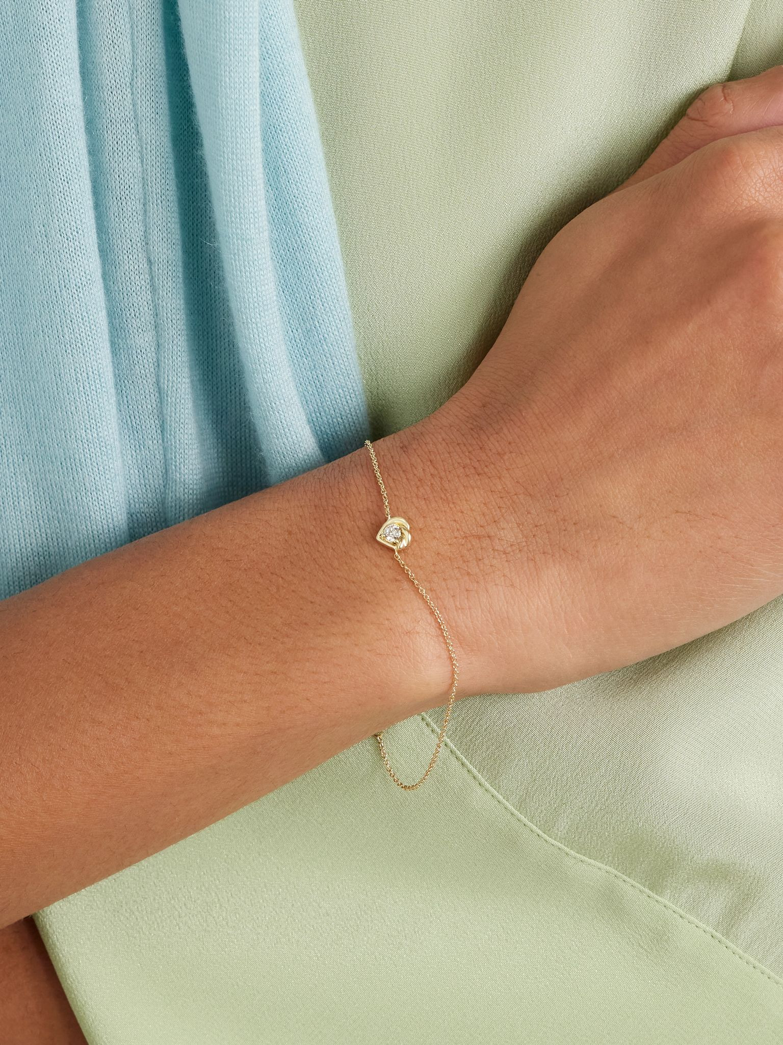 Tie The Knot 10-karat gold diamond bracelet Gold - 2