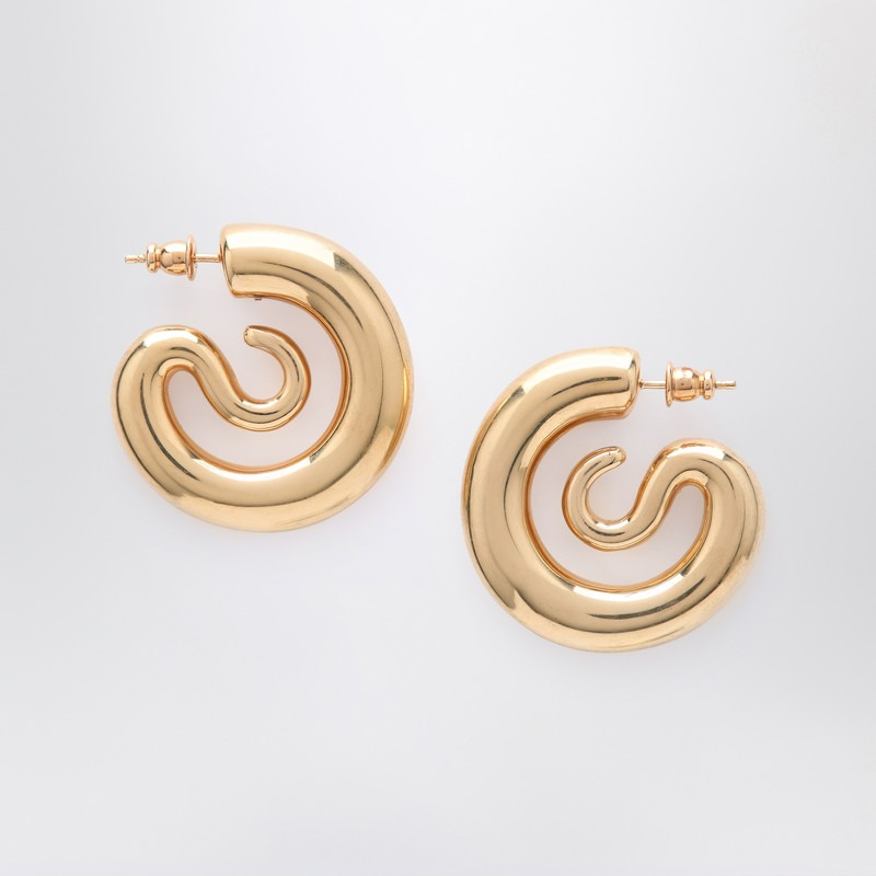 Small gold Serpent Hoops earrings - 1