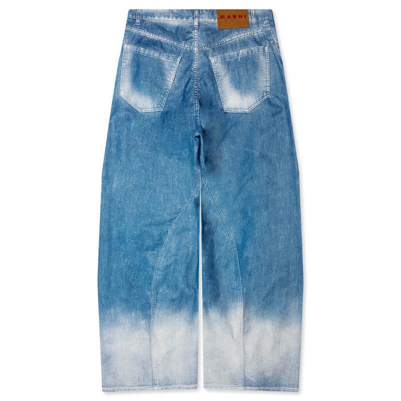 Marni GARMENT DYED FLOCK DENIM TROUSERS - IRIS BLUE outlook
