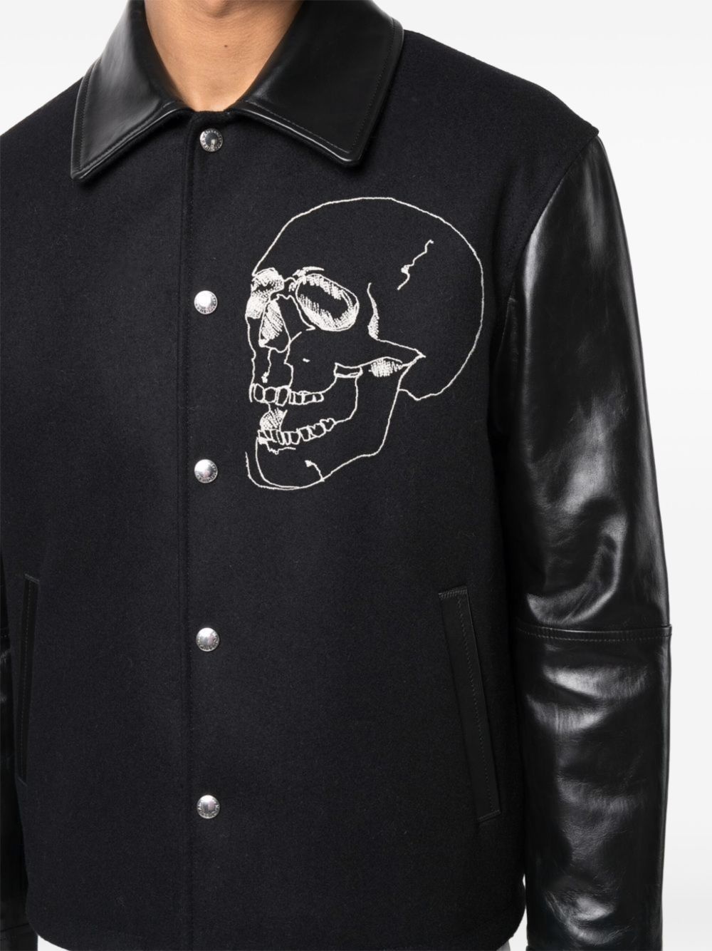 skull-embroidered jacket - 5