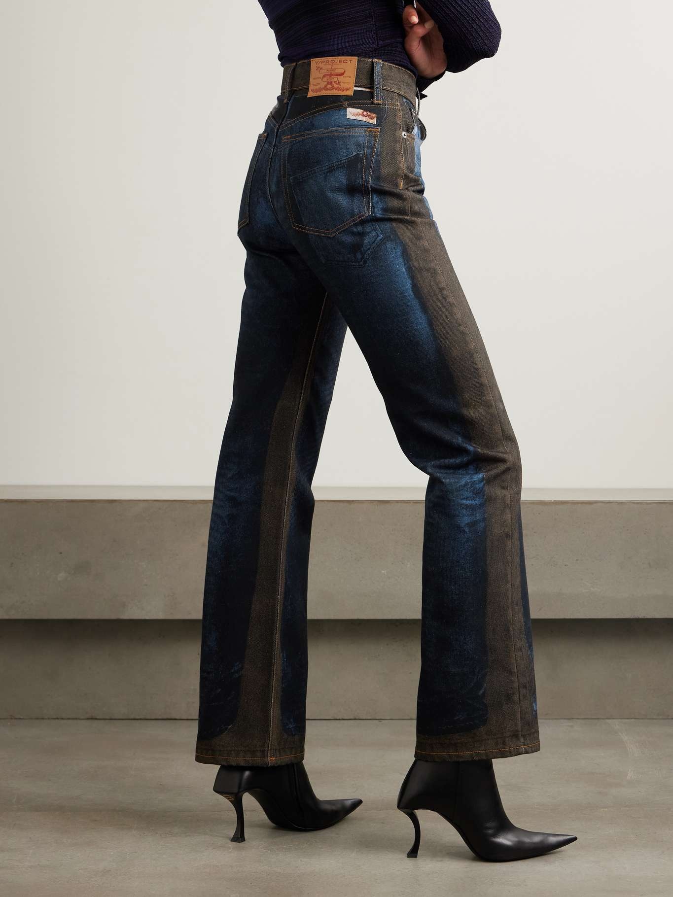 Printed high-rise slim-leg jeans - 4