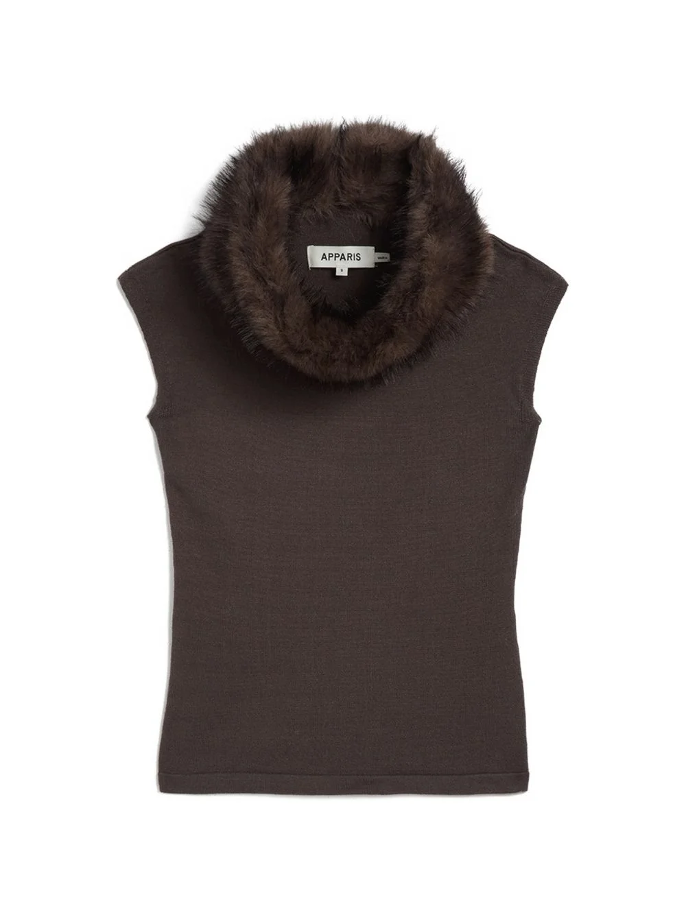 Vail faux-fur trim sleeveless top - 1
