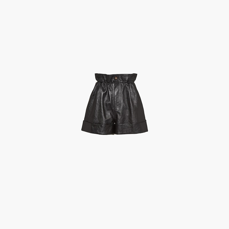 Miu Miu Shiny nappa leather shorts outlook