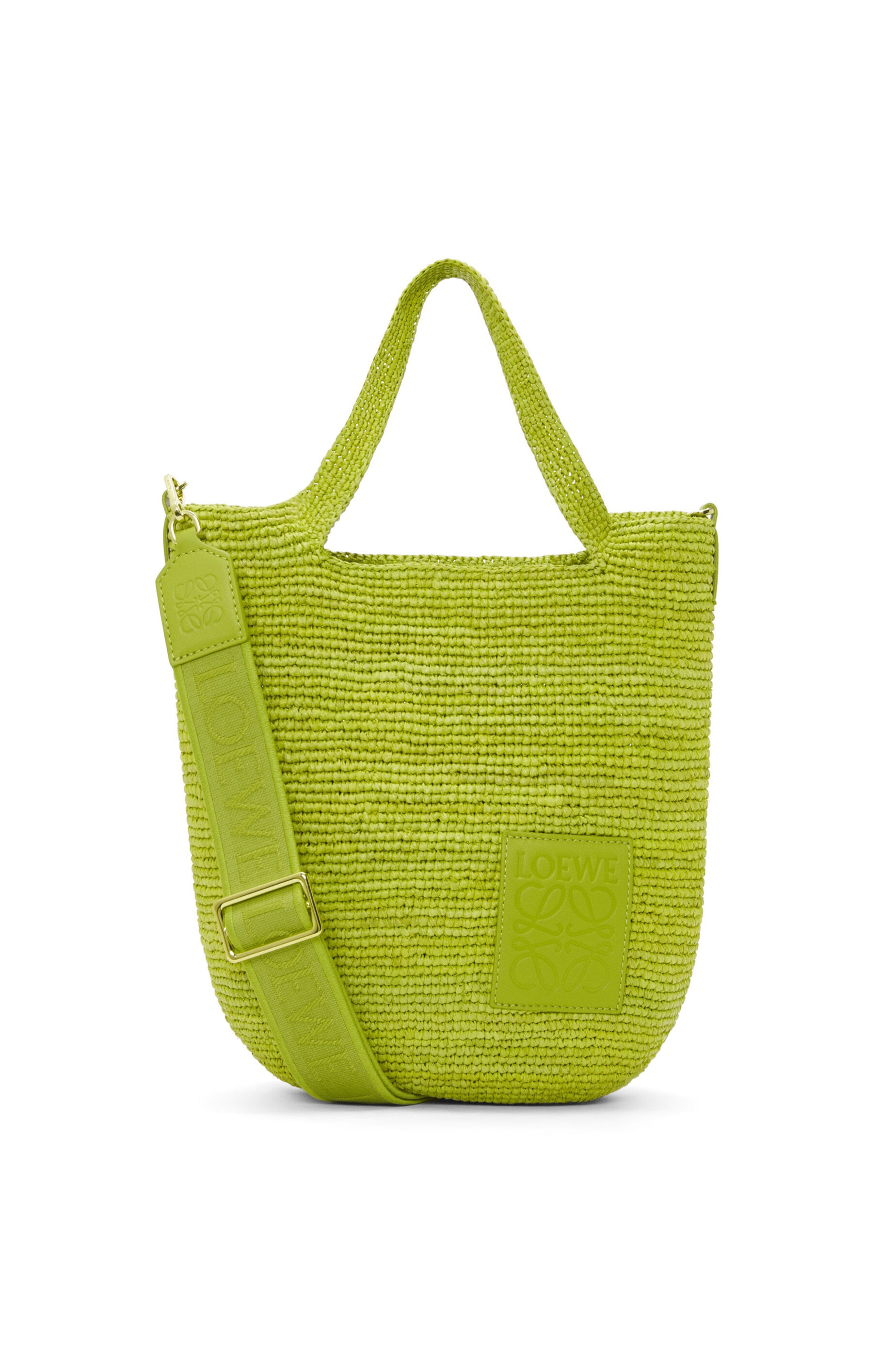 Loewe Mini Slit bag in raffia and calfskin | REVERSIBLE
