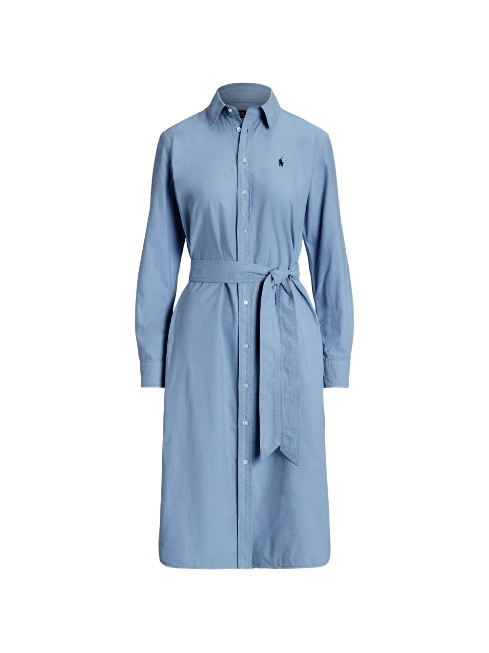 buttoned belted midi dress - 1