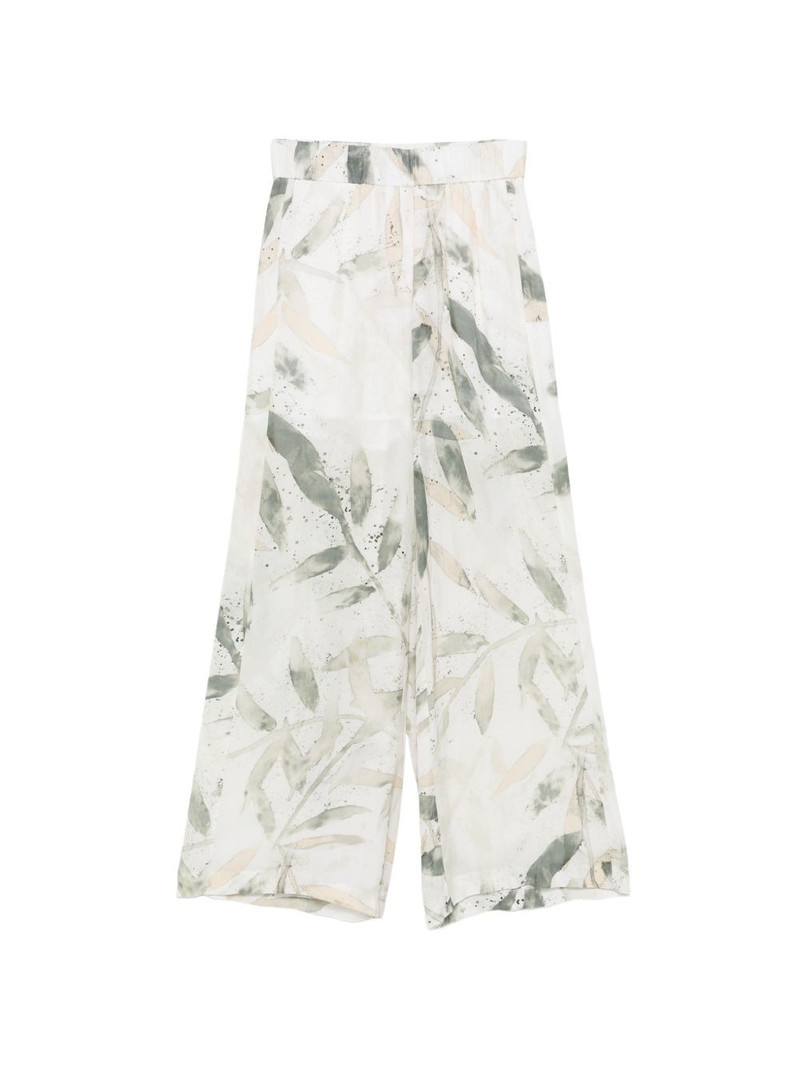 leaf-print elasticated trousers 1