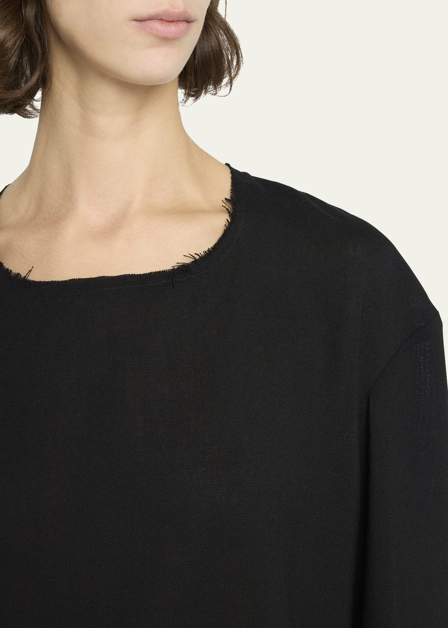 Cattaleya Raw-Edge Long-Sleeve Wool Top - 5