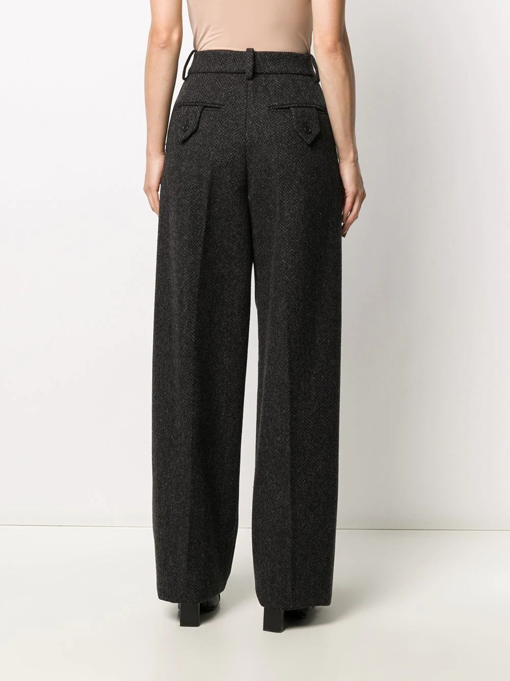 tailored herringbone trousers - 4