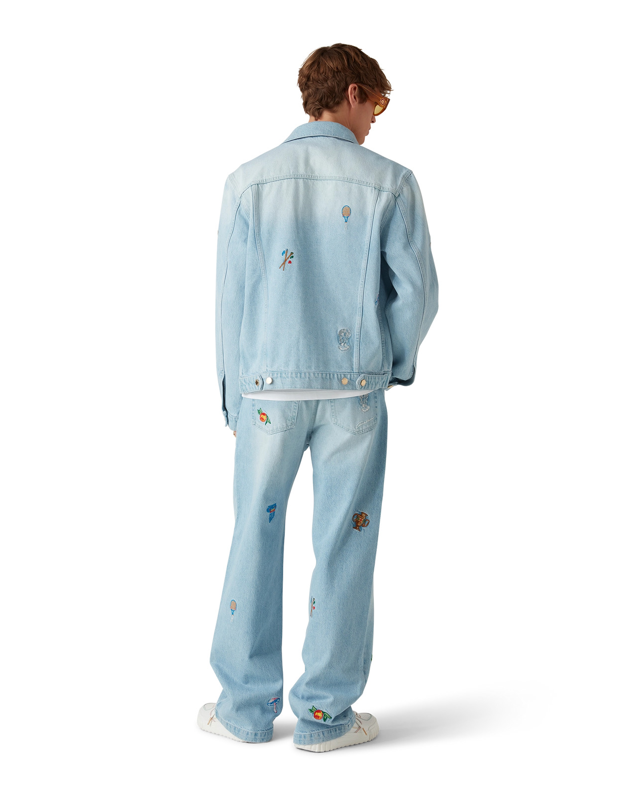 Embroidered Motif Denim Jacket | Casablanca Paris - 3