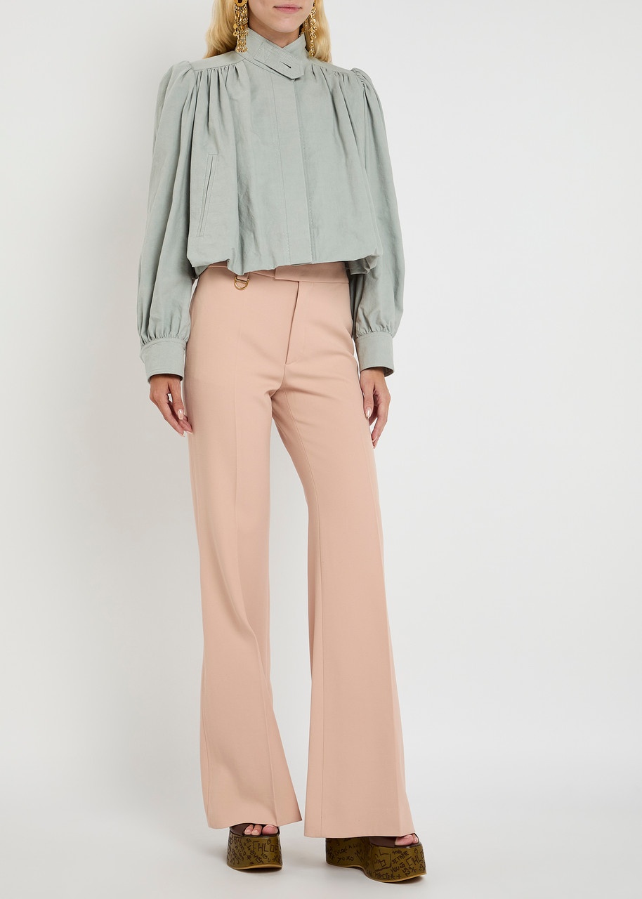 Chloe Pleated Canvas Crop Jacket - 4