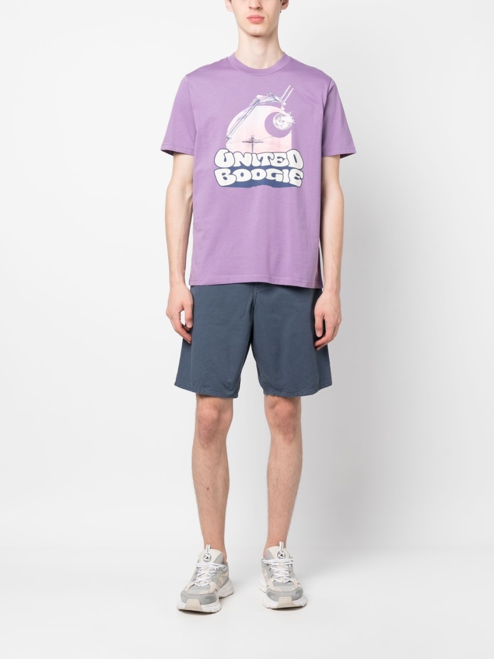 logo-patch cotton chino shorts - 2