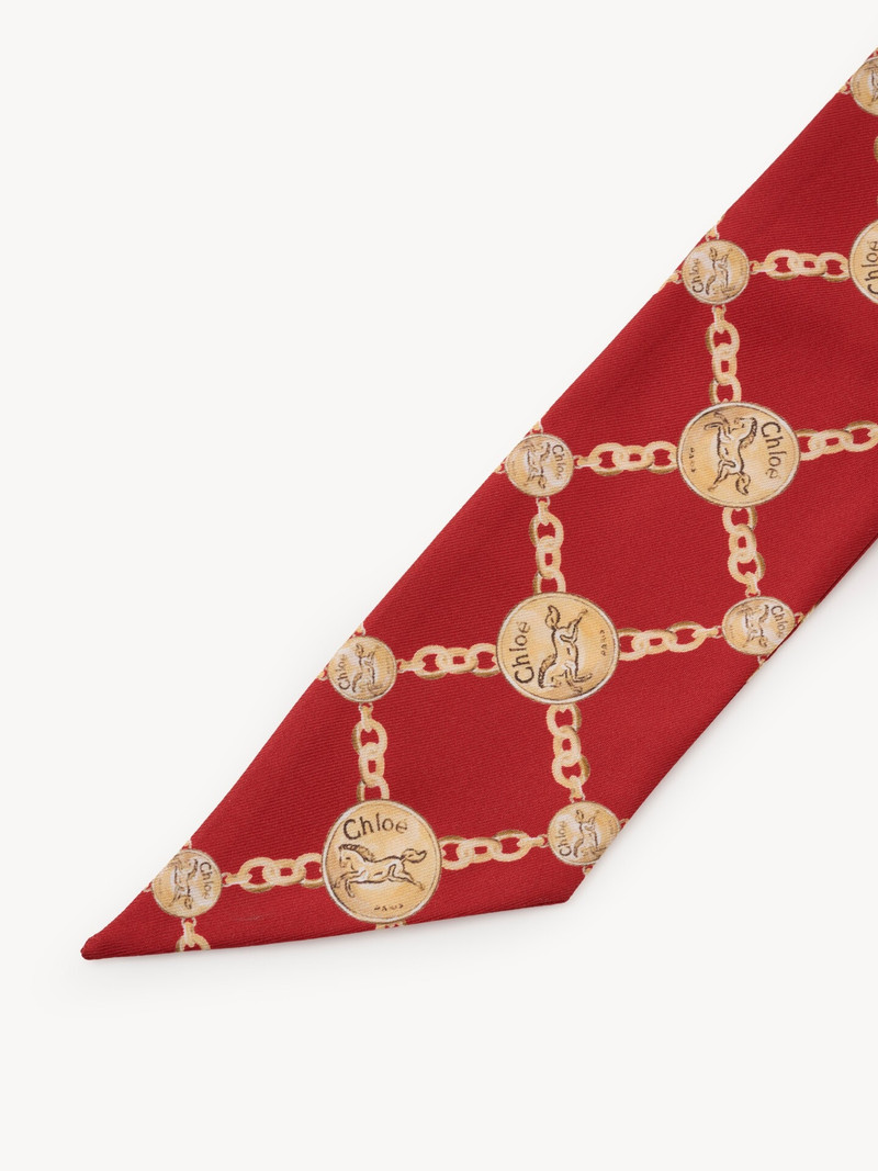 THE CHLOÉ HORSE MEDAL BANDEAU SCARF IN SILK TWILL 3