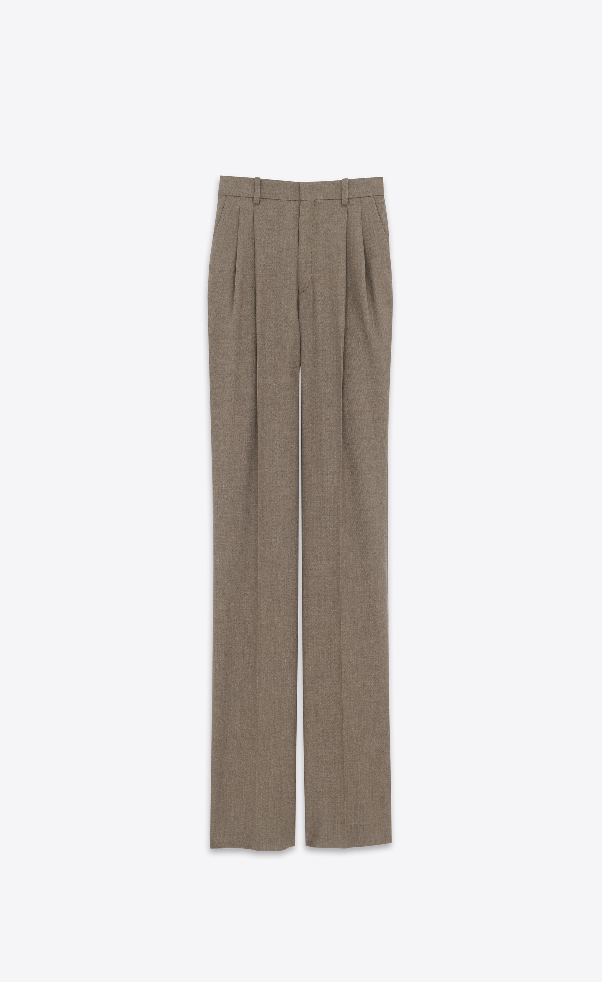 high-waisted pants in wool - 1
