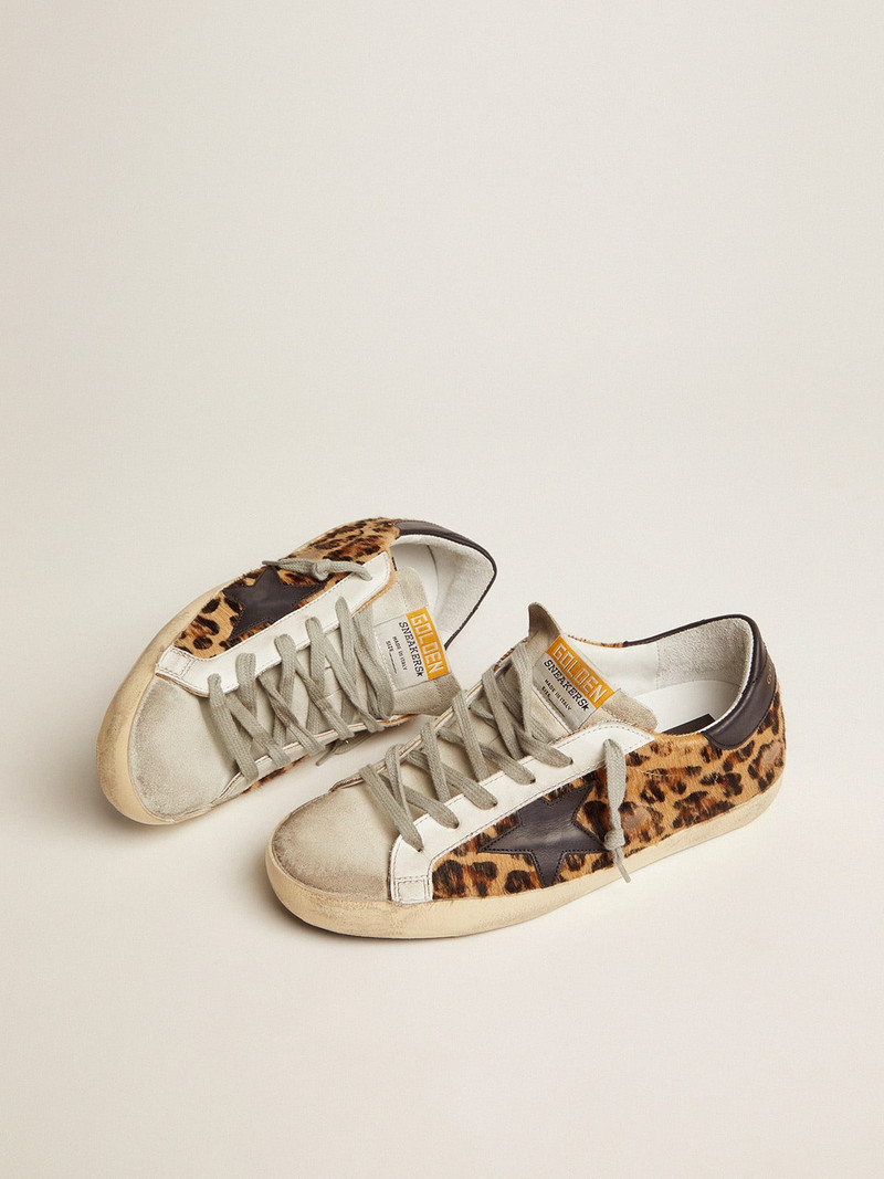 Golden Goose Super-Star sneakers in leopard print flocked leather outlook