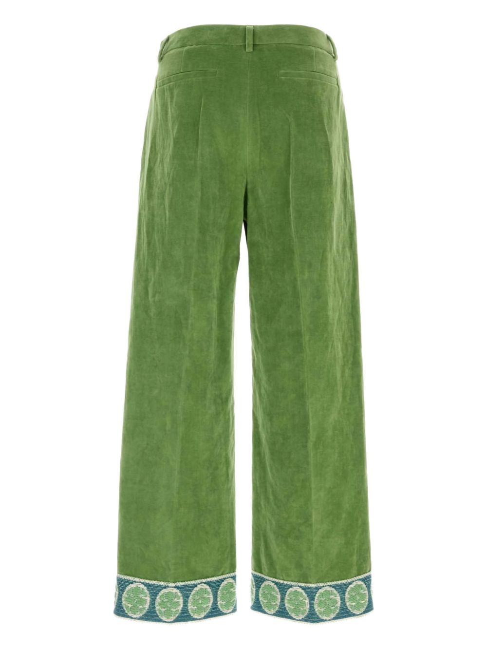 embroidered-hem detailing trousers - 2
