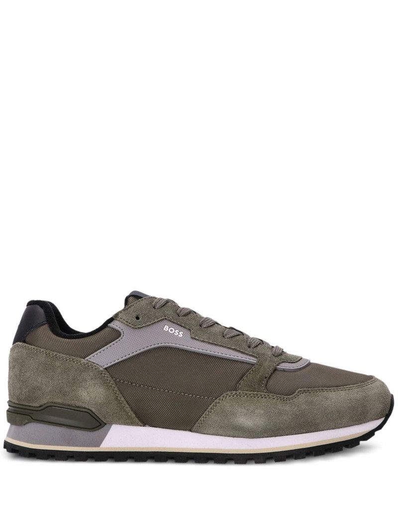 suede-trimmed mesh sneakers 1
