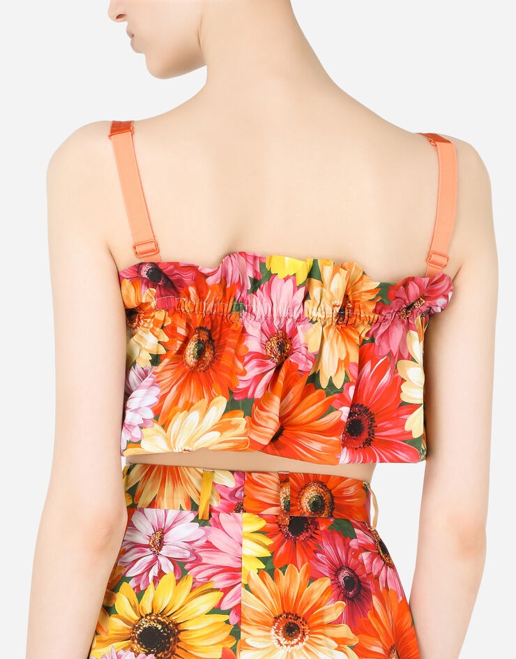 Poplin top with gerbera-daisy print - 5